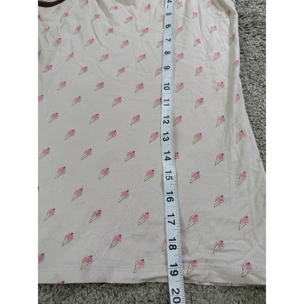 Womens Y2 Ice Cream Cone Camisole Pink Brown Coquette Cami Top Loungewear M - Picture 6 of 6